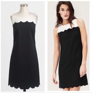 J. Crew Black and White Scalloped Dress